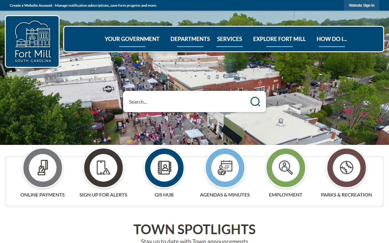 Town of Fort Mill official website related to Fort Mill probate court records