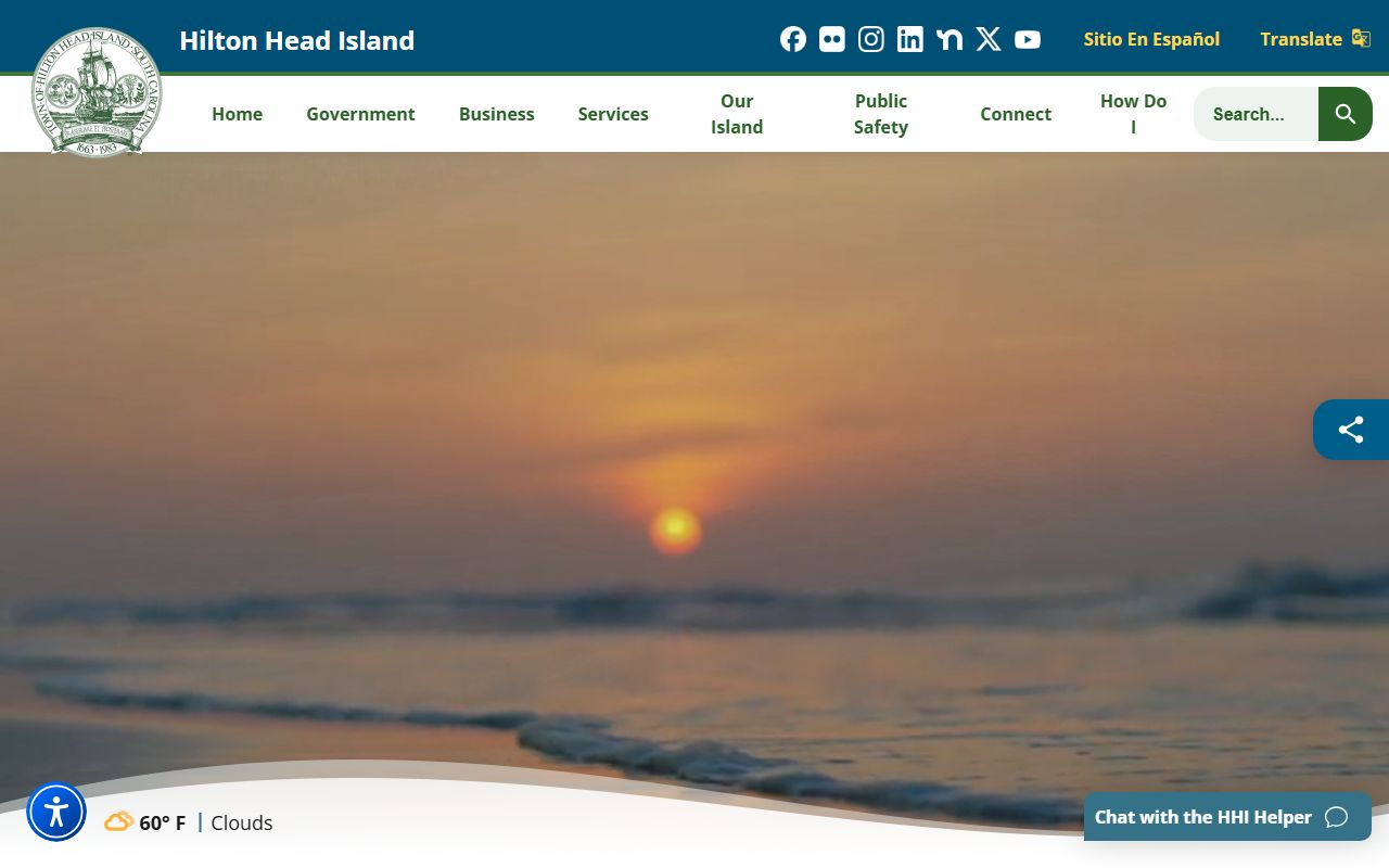 Town of Hilton Head Island official website providing municipal context for Hilton Head Island probate court records