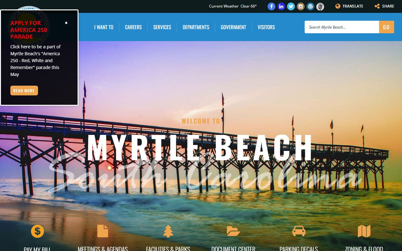 City of Myrtle Beach official website related to Myrtle Beach probate court records