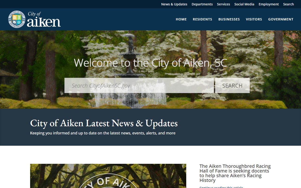 City of Aiken official website and community resources relevant to Aiken County probate court records