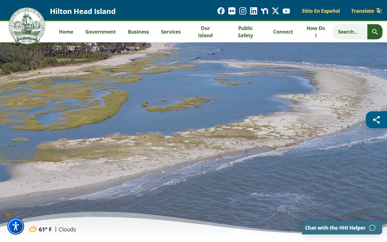 Town of Hilton Head Island in Beaufort County with satellite probate court office for estate records
