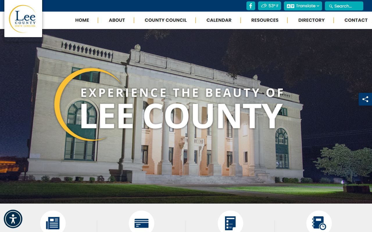 Lee County official website with information about probate court records