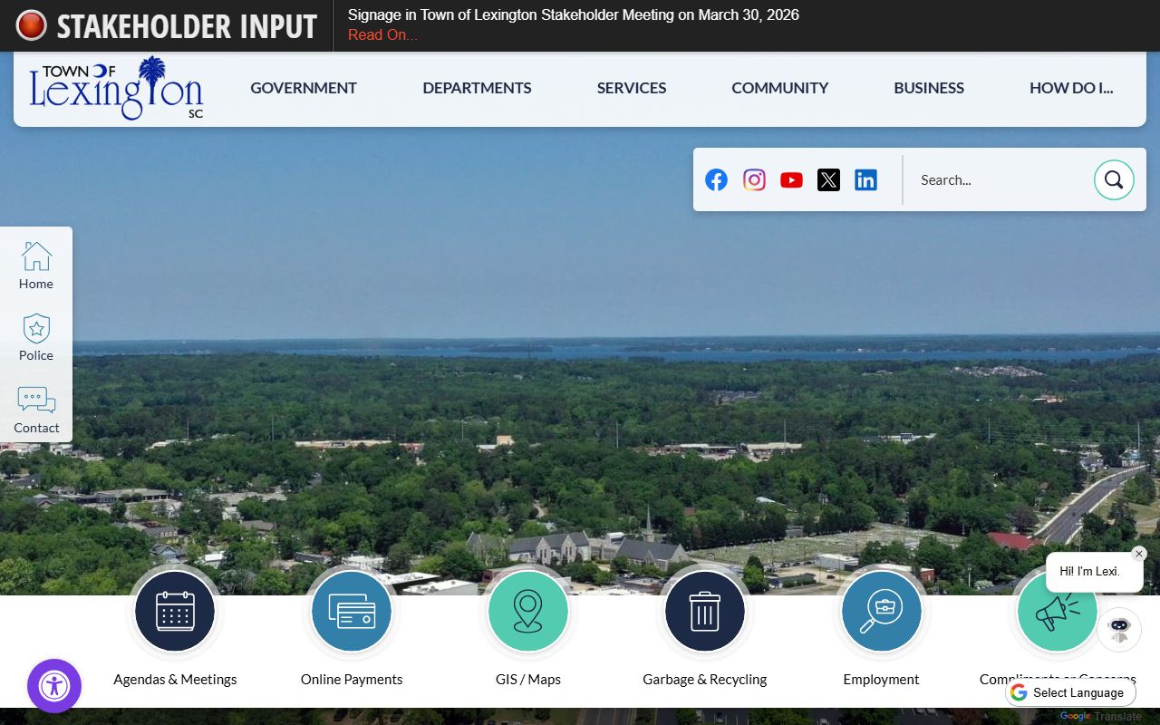 Town of Lexington related to Lexington County probate court records