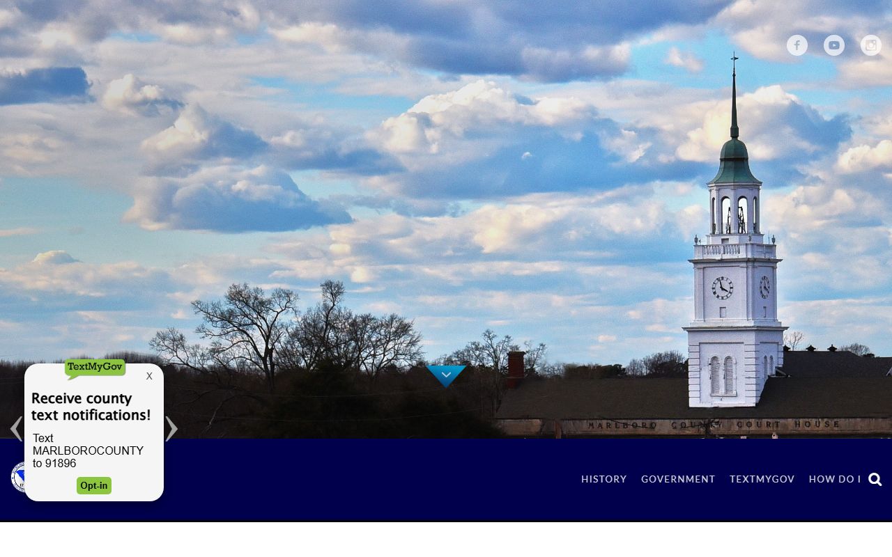 Marlboro County official website listing contact information for Marlboro County probate court records