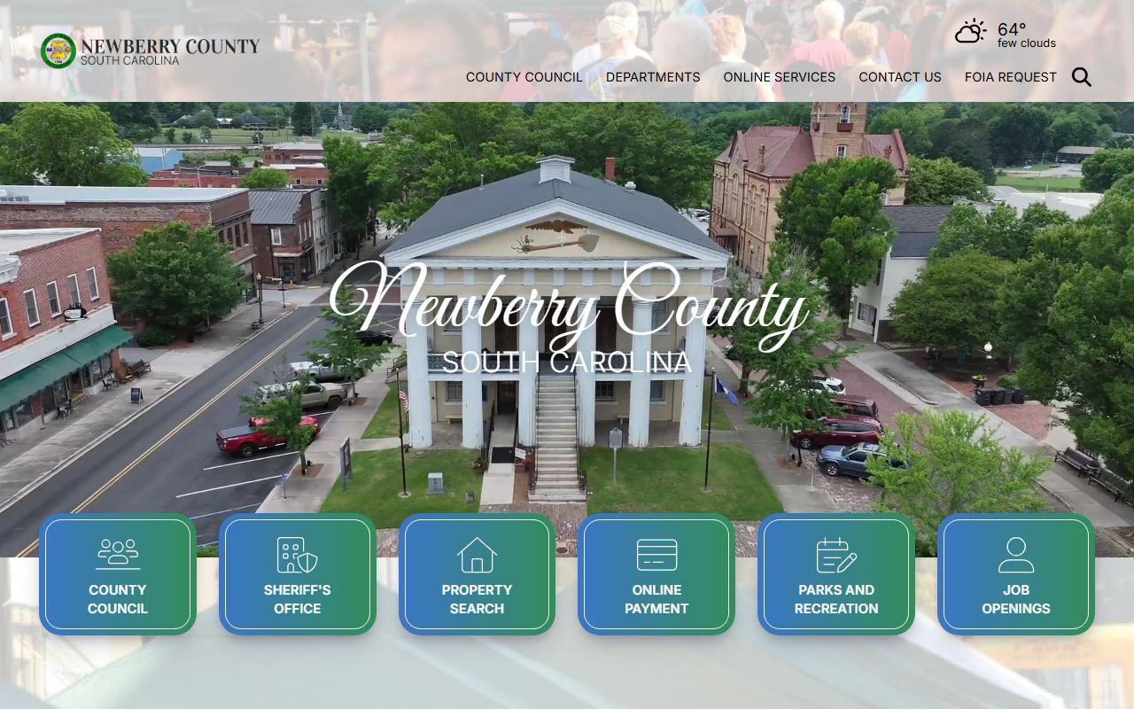 Newberry County official website with contact information for Newberry County probate court records