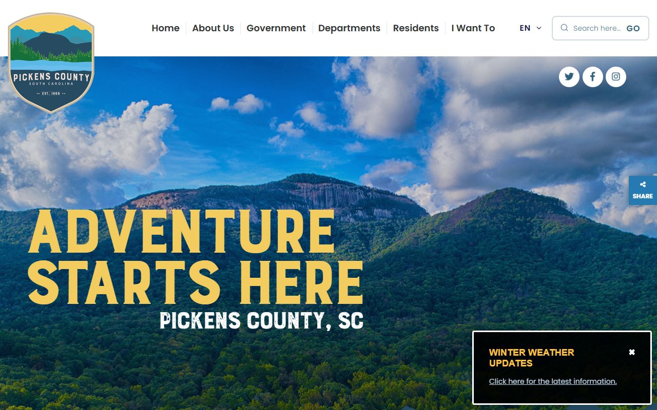 Pickens County official website with contact information and services related to Pickens County probate court records
