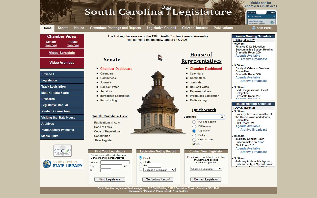 South Carolina General Assembly probate court records marriage licenses